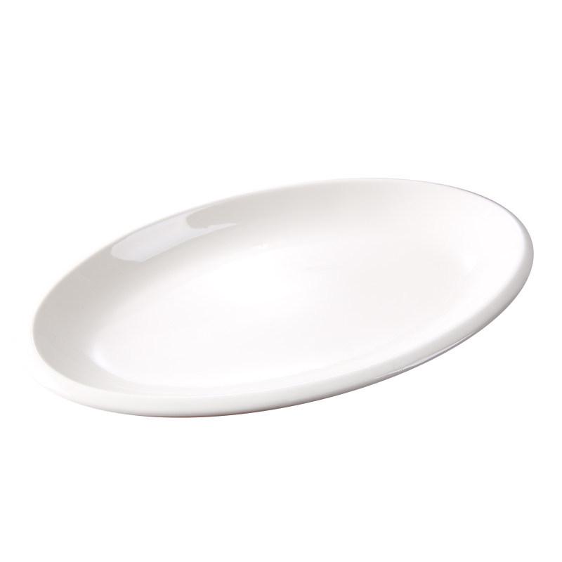 Extra Large Oval Thickened White Ceramic Fish Plate for Commercial Restaurant or Hotel Use