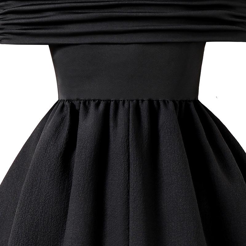 Girls' Princess Dress: 2025 Summer One-Shoulder Strappy Pleated Double-Layer Hem