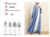 Islamisches langes Kleid für saudische Frauen - Lockere arabische Robe in Uni-Farbe für alle Jahreszeiten