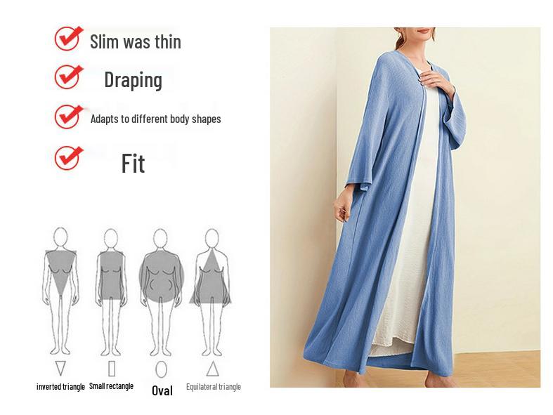 Rochie Islamică Lungă pentru Femei Saudite - Robă Largă Arabică Monocromă pentru Toate Sezoanele