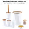 8-teiliges Badezimmer-Set mit Becherhalter, Seifenspender, Mülleimer, Bürste, Badezimmerzubehör mit Seifenschale, Spender, Mülleimer, Toilettenbürste