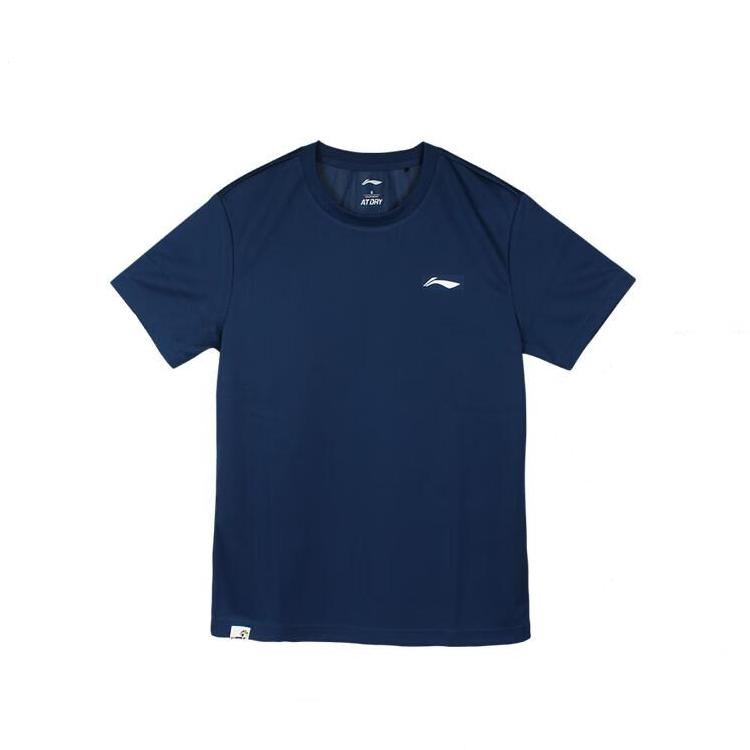 

Li-Ning Solid Color Loose Fit Quick Dry Short Sleeve Badminton Shirt Unisex Tops Blue AHSR791-6 L