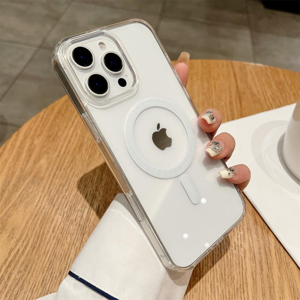 Agile AI Touch Buttons for IPhone 16 Magnetic Phone Case Apple 16 ProMax Transparent Anti-fall