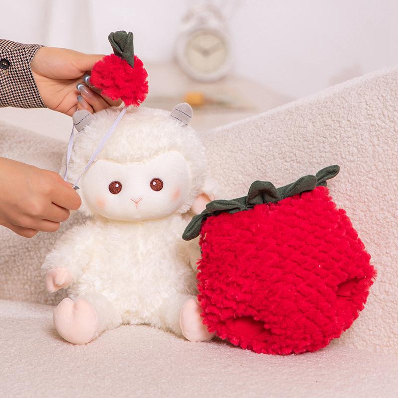 Erdbeer Schaf Plüschtier 2033cm Niedliche Frucht Tiere Stofftier Kawaii Zimmerdeko Spielzeug Kinderspielzeug Geburtstags Überraschungsgeschenke