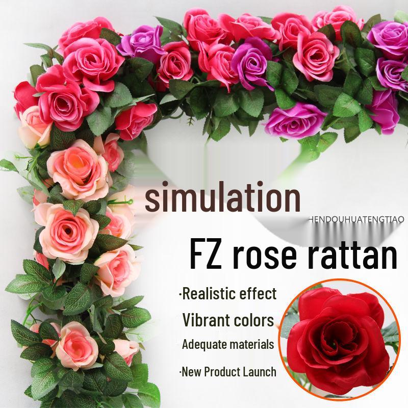 Artificial Rose Vine Garland for Air Conditioning Pipe Decoration