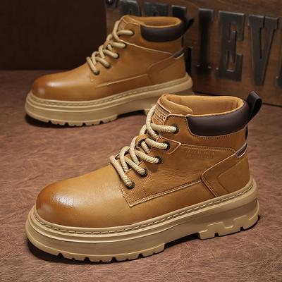 Martin Boots 2025 New Autumn and Winter British Style Retro Tooling Boots Thick-soled High-top Big Yellow Boots Outdoor Casual Short Boots