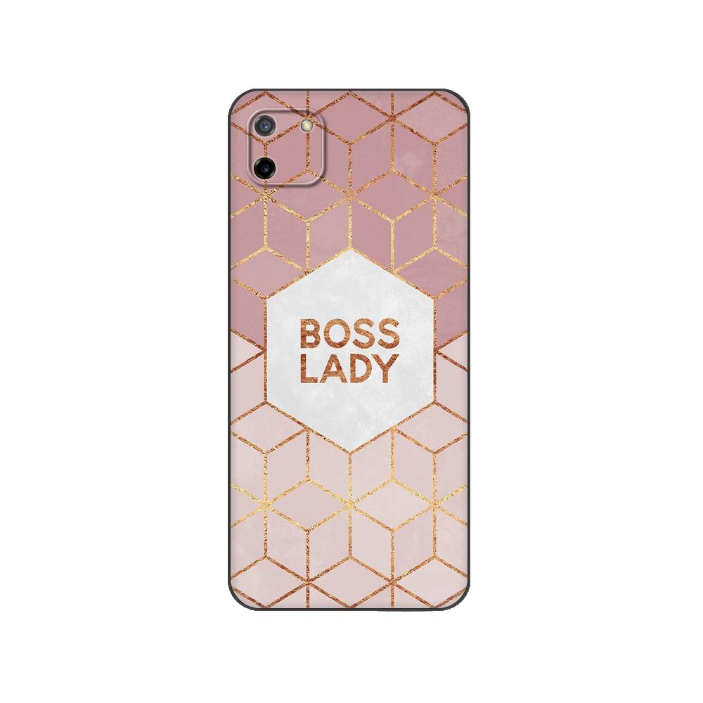 Black tpu Case For OPPO Realme C11 Case For Realme C 11 RealmeC11 Back RMX2185 Case Cover Bumper Boss lady Girl power Customer