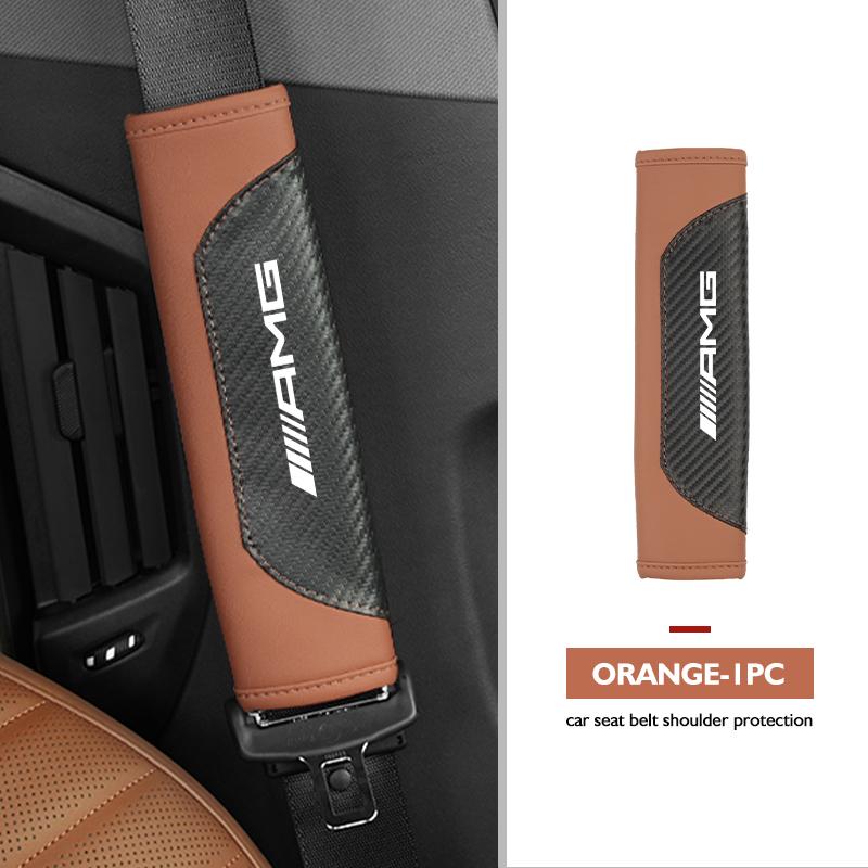 

Car Leather Safety Seat Belt Shoulder Cover Protection Accessories For Mercedes Benz AMG A B C E S G Class A180 CLK CLA GLE GLC