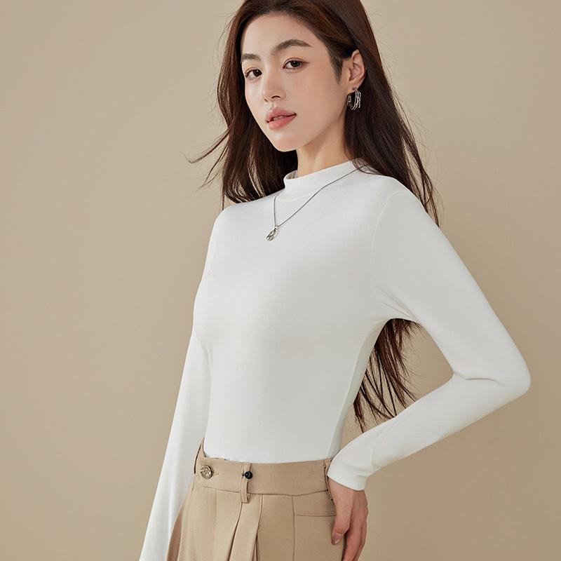 

Женская осенне-зимняя футболка с длинным рукавом и добавленной бархатной основой XXL белый