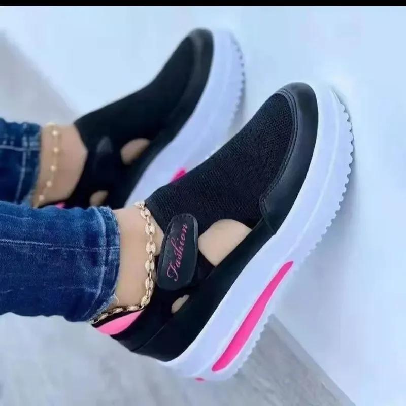 Fashion Casual Shoes Women Breathable Mesh Sandals Fashion Brand Summer Women Sandals Platform Vulcanized Shoes Femme New  Sneakers2024
