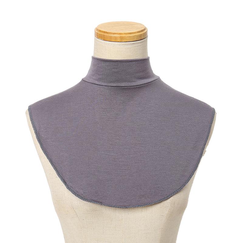 Muslim Hijab Neck Cover Fake Collar Turtleneck Neck for Women False Shirts Collar Cotton Jersey Plain Modal Turtleneck