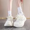 Net shoes 2025 spring new leather platform casual little white shoes women's height-increasing muffin shoes casual sports board shoes women