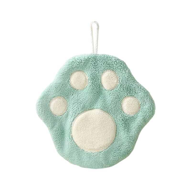 

Cute Cartoon Cats Paws Towel Polyester Hanging Nonshedding Bath Towel Strong Water Absorption Small Towel for Bathroom светло-зеленый