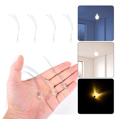 1:87 Scale Model Warm White LED Street Lamp Posts, Dollhouse Ceiling Decor; Miniature Wall Lighting