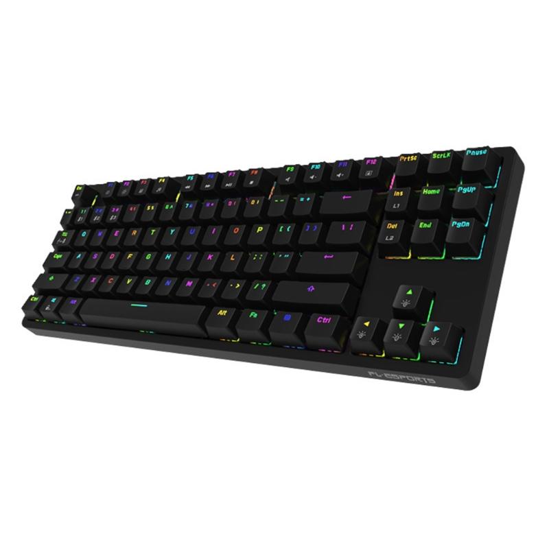 Mechanical Keyboard ABS Cover 87 Shaft Keys Mixed Color Light Colorful LED Effect Water Proof Electronic Gaming Keyboard