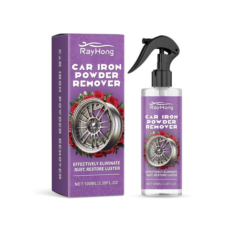 Iron Powder Cleaner for Car Paint and Metal Surfaces Rust Remover Spray Powerful Cleaning Solution for Car Maintenance Detailing