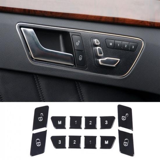 Black Inner Car Door Lock & Seat Memory Cover For Benz E Class Coupe C207 09-16