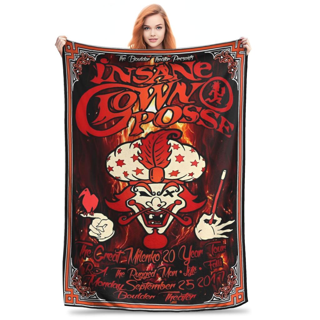 Insane Clown Posse Blanket Warm Soft Street Trend Plush Throw Blanket For Children Home Decor Flannel Bedspread Bed Cover
