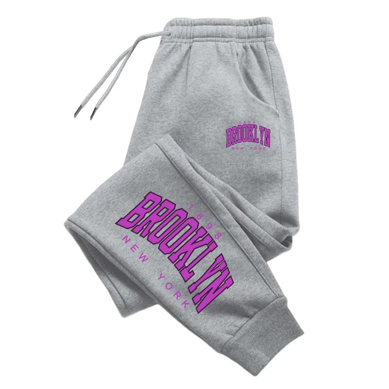 Brooklyn Popular Woman Casual Sweatpants High Quality Pure Color Drawstring Loose Trousers Urban Fashion Jogger Pants
