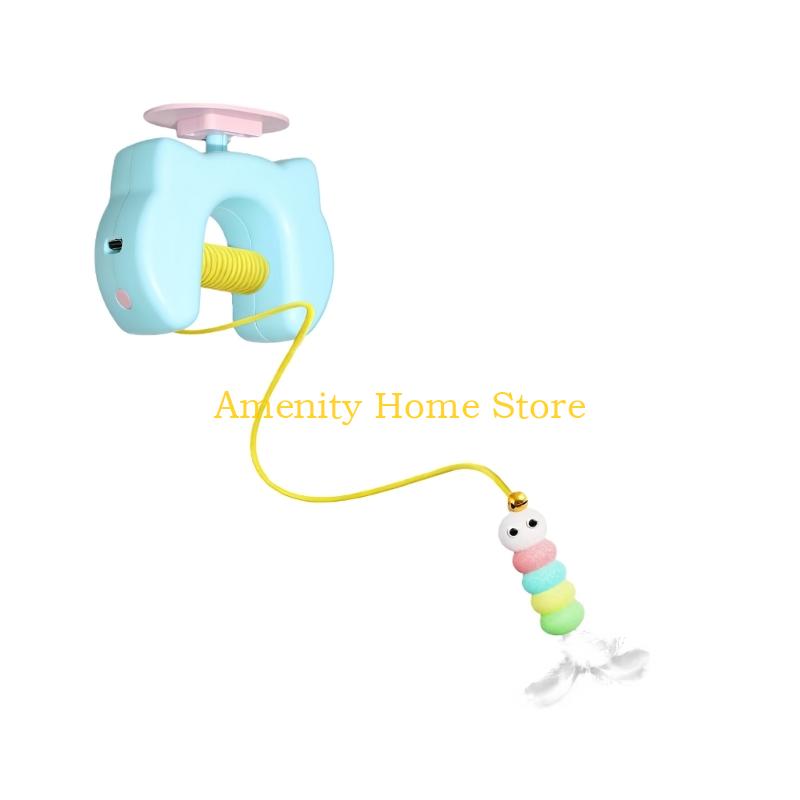 

F26C Cats Toy Funny Elevating Game Exercise Teaser Toy for Felines with Lifting Toy Automatic Teaser for Indoor Play синій
