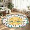 Mandala Ornament (270) Theme Round Crystal Velvet Rug Custom Name Text Personalized Floor Mat Home Decor Non Slip Crystal Carpet