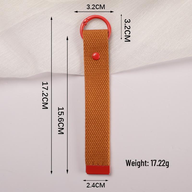 Personalized Pure Cotton Canvas Belt Keychain with Contrast Colors – Handmade INS Style