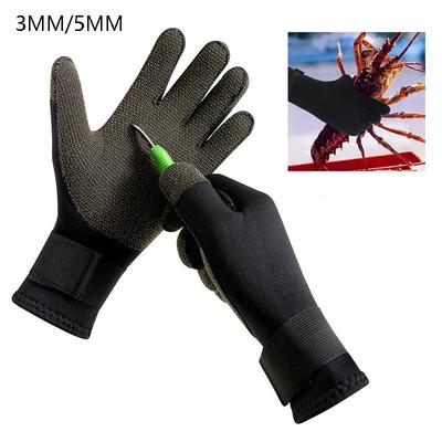 3/5mm Dicke Tauchhandschuhe, Unterwasserjagd Neopren Anti-Rutsch Handschuhe