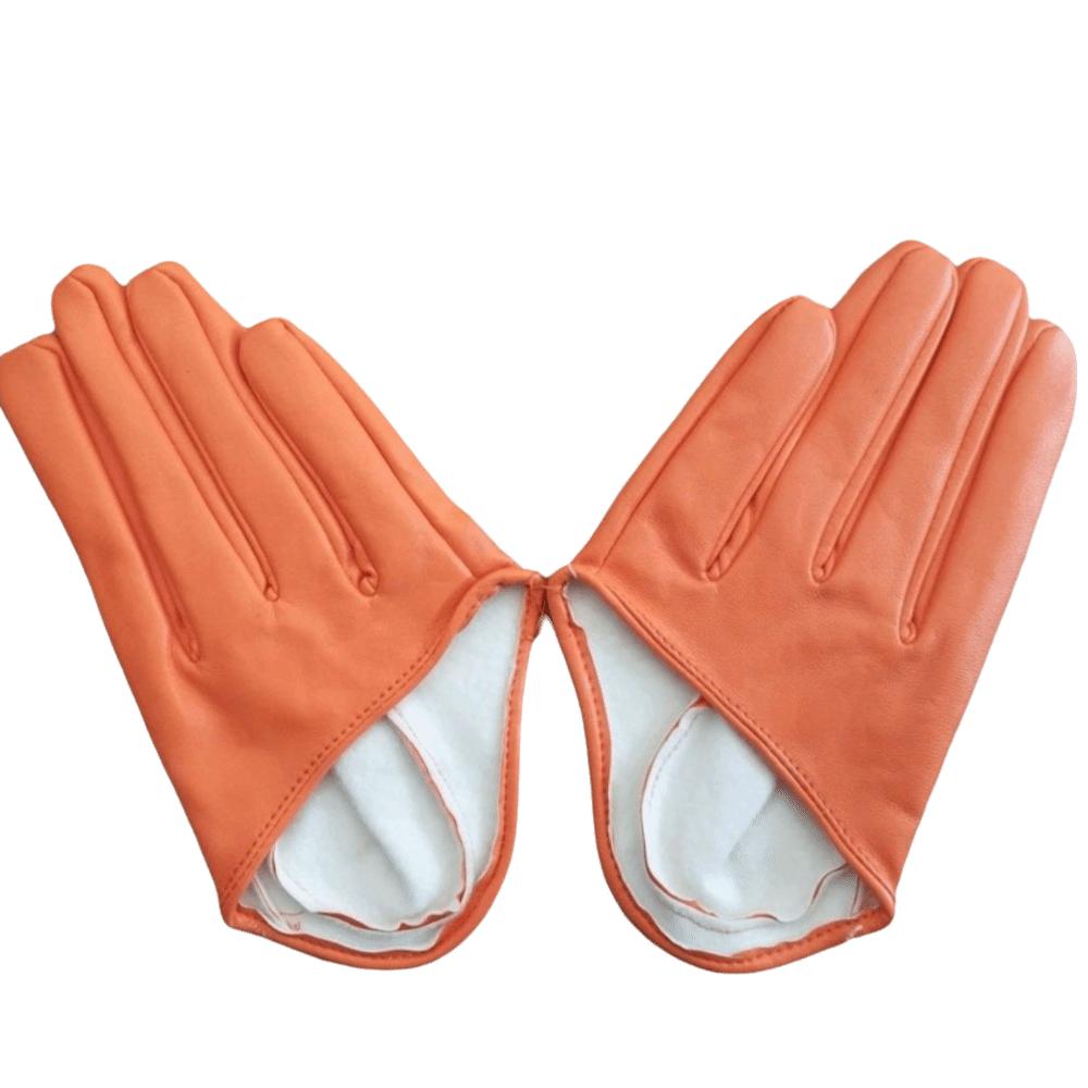 PU-Leder Halbfingerhandschuhe Fingerlose Lacklederhandschuhe Persönlichkeit Fünf-Finger-Fäustlinge Damen