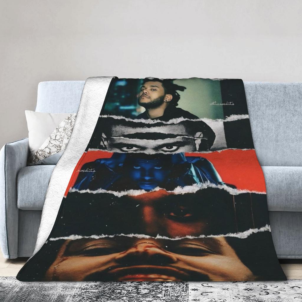 The Weeknds Rapper Singer Flannel Blanket New Album Hurry Up Tomorrow Warm Soft Throw Blanket for Bedspread Sofa Bed Cover