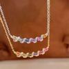 [Smile Rainbow Bridge] Dopamine Rainbow Bridge Smile Necklace Niche Design Delicate Temperament Clavicle Chain