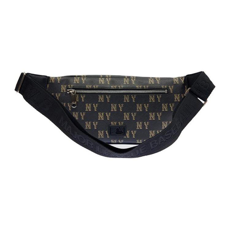 New MLB Artificial Leather Shoulder Bag, Crossbody Bag, Fanny Pack Regular Unisex Black 3AHSM094N-50BKS
