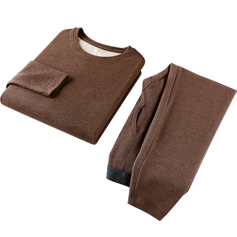 Men's Thermal Underwear Set: Sheep Wool, Mulberry Silk, and Bamboo Fiber for Autumn/Winter Warmth