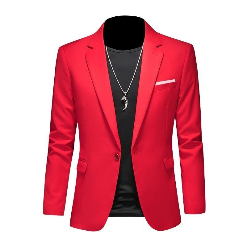 Blazer Masculino Branco Slim Fit de Botão Único