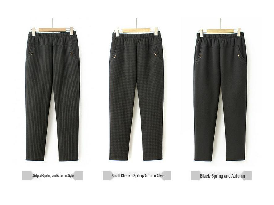 Autumn/Winter Women's Trousers for Middle-Aged & Elderly: Mom's Straight-Leg & Grandma's Loose Fit, Long Casual Pants