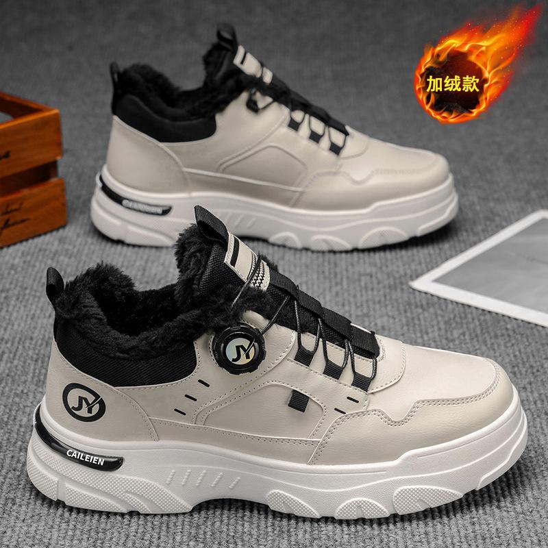 Winter velvet Martin boots men's shoes retro tooling shoes trendy versatile board shoes thickened warm short boots cotton shoes