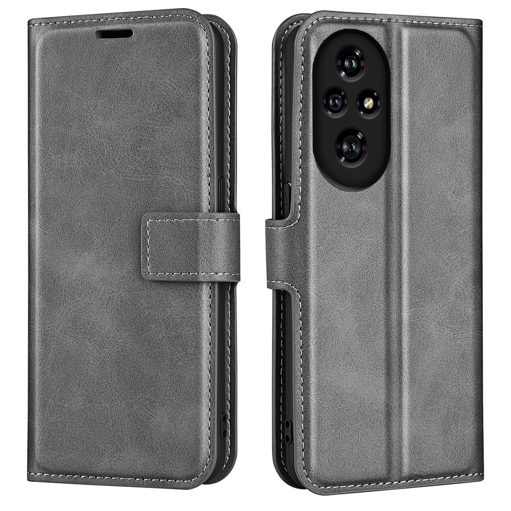 

For Honor 200 Pro 5G Case Magnetic Clasp Shockproof Leather Phone Cover Calf Texture Grey