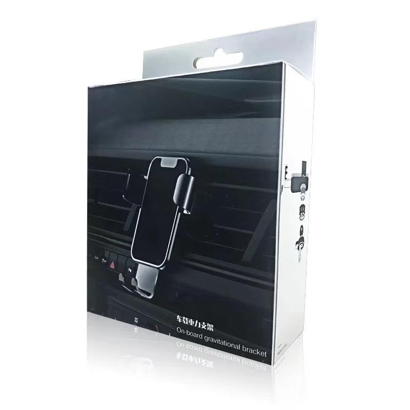 Gravity Car Phone Holder with Metal Spiral Hook - Anti-Shake Air Vent Mount for Navigation