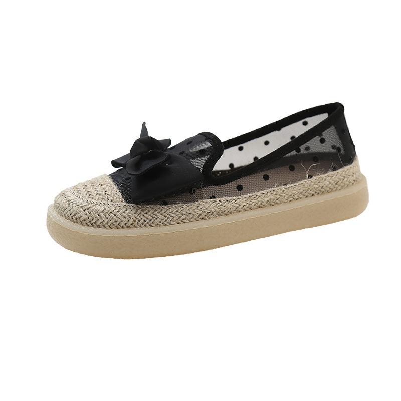 Mesh Single Shoes Women's New Spring and Summer Thick-soled Breathable Loafers One-pedal Fisherman Bean New