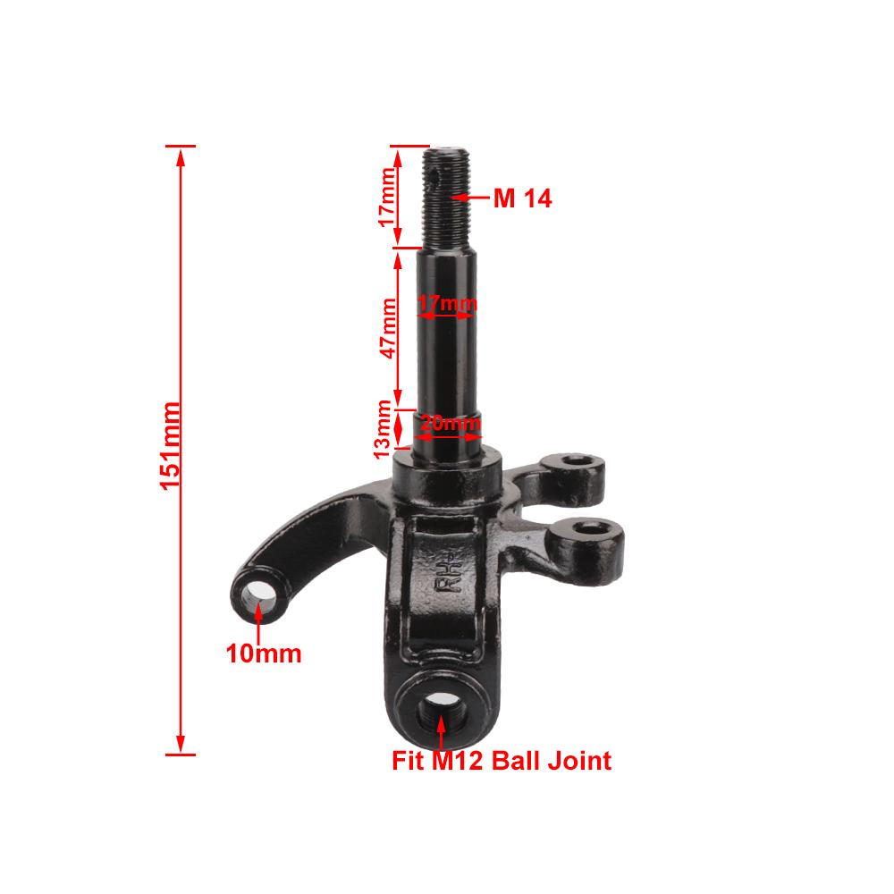 1Pair 17mm Steering Strut Knuckle Spindle Fit For China ATV 110cc 150cc 200cc 250cc Go Kart Buggy UTV Quad Bike Disc Brake