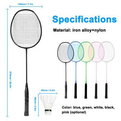 Training Badminton Racket Shuttlecock Set Physical Education Exercise Sports Equipment Iron Alloy