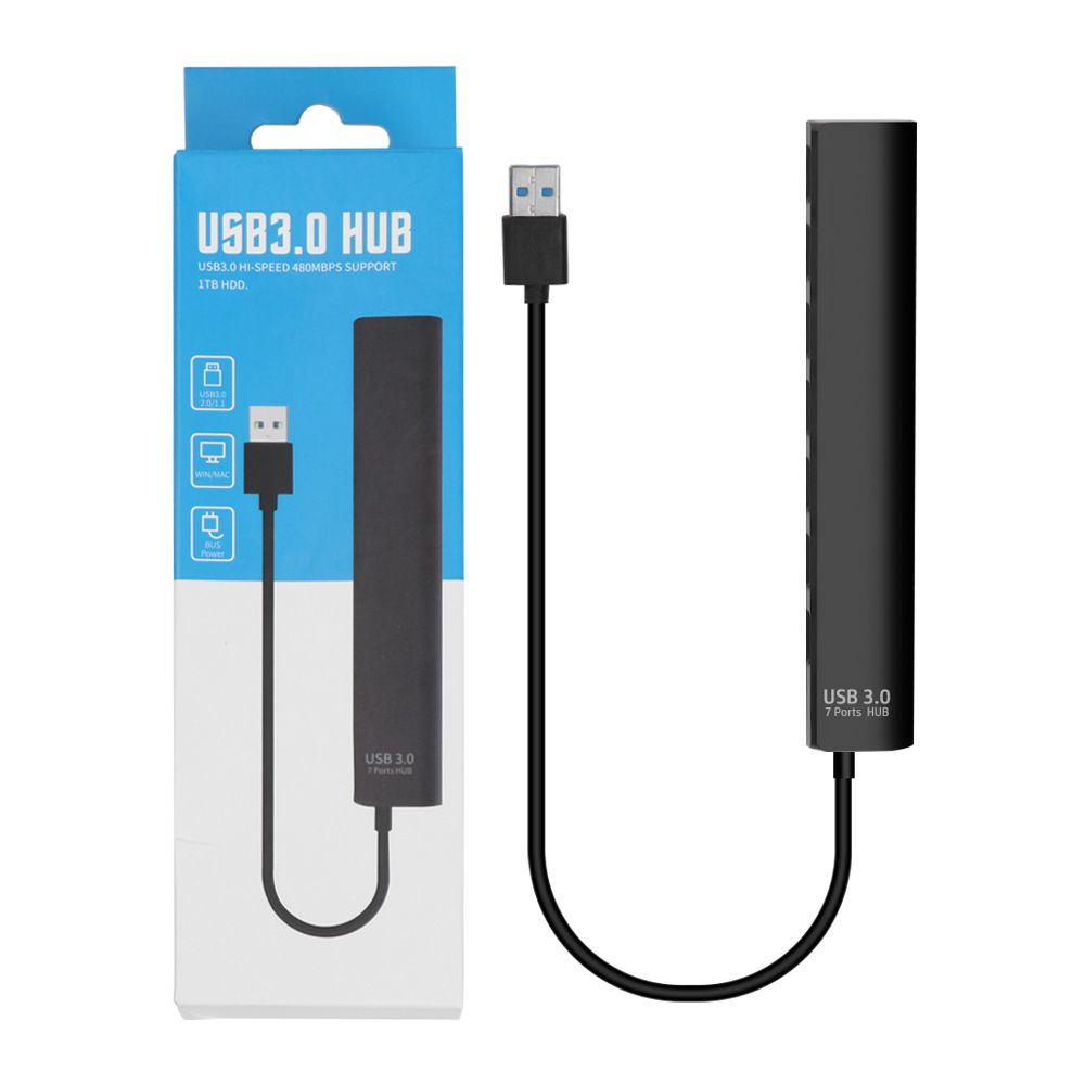 Play High Speed External 4/7 Ports Splitter USB Expander Individual LED Power Switch USB 3.0 Hub