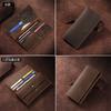 Vintage Crazy Horse Leather Long Wallet for Men, Genuine Leather, Tri-fold Wallet, Multifunctional Business First Layer Cowhide Clutch for Men