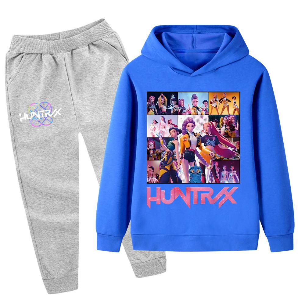 PB1250 Kinder Jungen Mädchen Kpop Mira Zoey Rumi Druck Langarm Kapuzenpullover Hose Hose Kleidung Sets