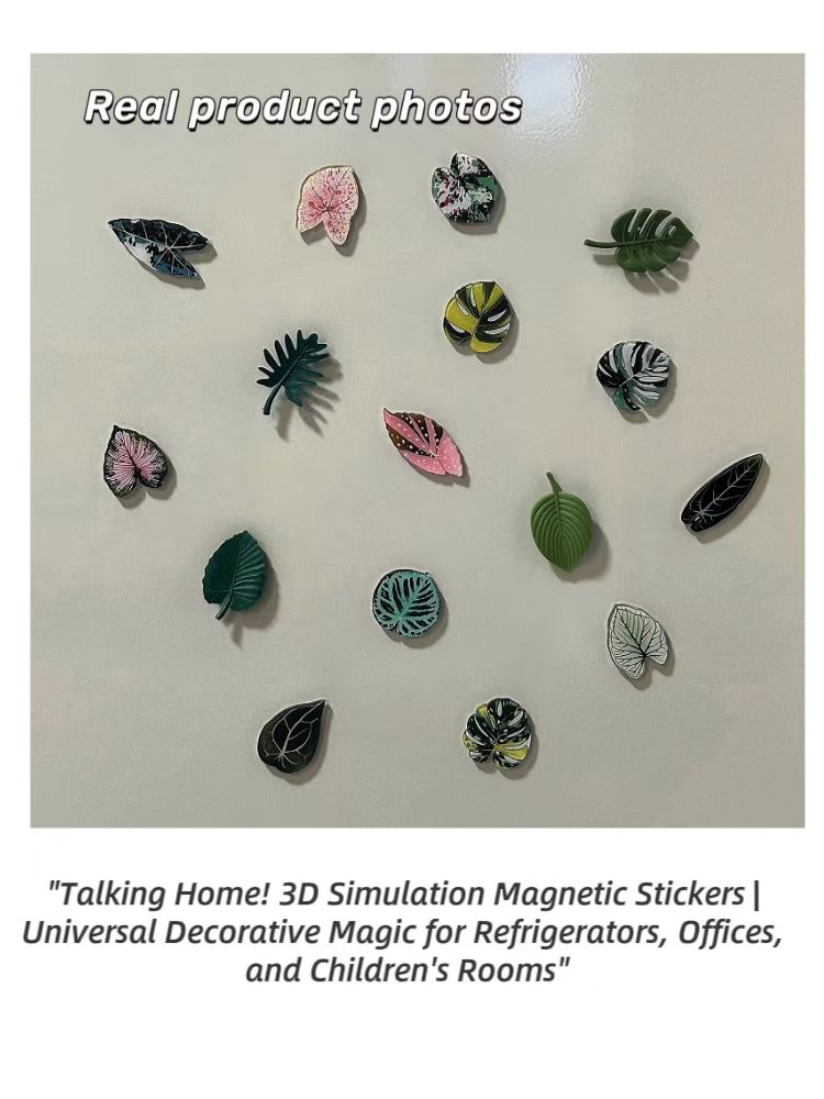 Grüne Kühlschrankaufkleber zur Heimdekoration. Interessante Heimdekorationen können Menschen kleine Geschenke machen