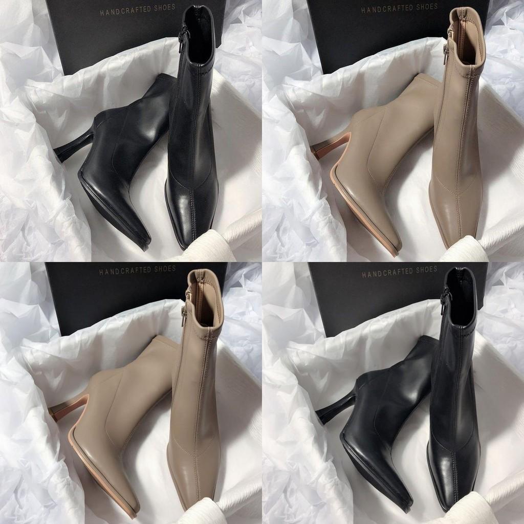 Schicke Sophistizierte Damen Kurzstiefel mit Hohem Absatz und Wasserdichter Plateau-Sohle