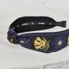 Maia Flower Jacquard Hairband - Knot Type Navy