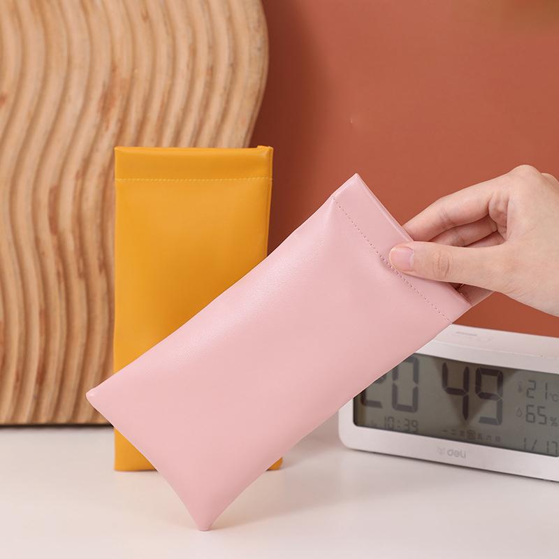 Minimalist Color Scheme Storage Pouch Portable Eyewear Case for Sunglasses Leather Eyewear Storage Pouch