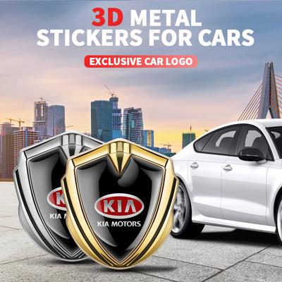3D Metal Shield Styling Car Body Tail Badge Decoration Sticker For Sportage Niro Rio Ceed Optima Cerato Soul Sorento Picanto