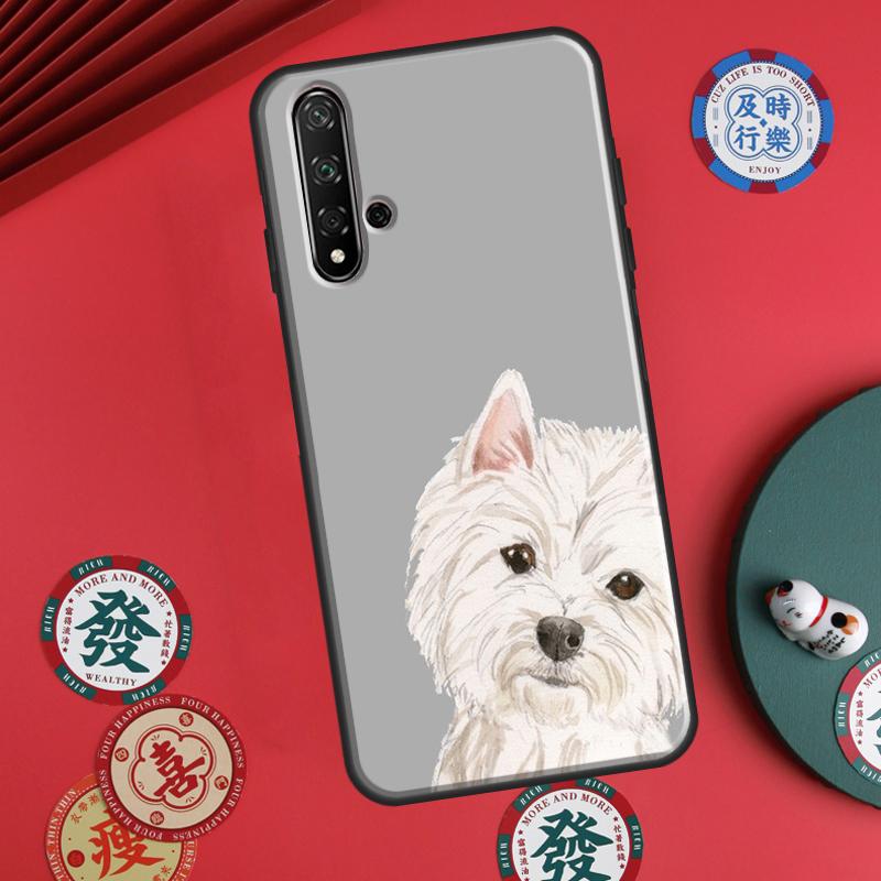 Cartoon Westie Dog For Huawei P20 P40 P30 Lite P60 Pro Nova 12s 11i 12i 10 9 SE 5T Y91 Y90 Y60 Y70 Y72 Y61 Case