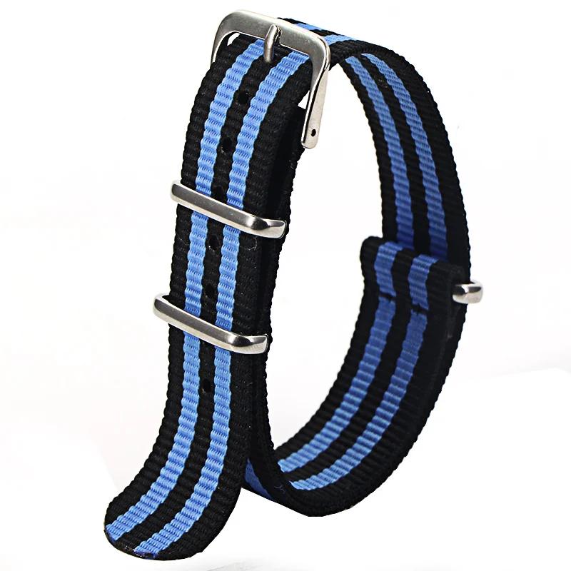 Sport Nylon Watch Band for Women&Men Watch Strap 18mm 20mm 22mm Army Sport Strap Fabric Nylon Watchband Buckle Belt